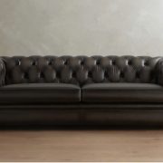 Ghế sofa da Chesterfield Roll Arm Pottery Barn